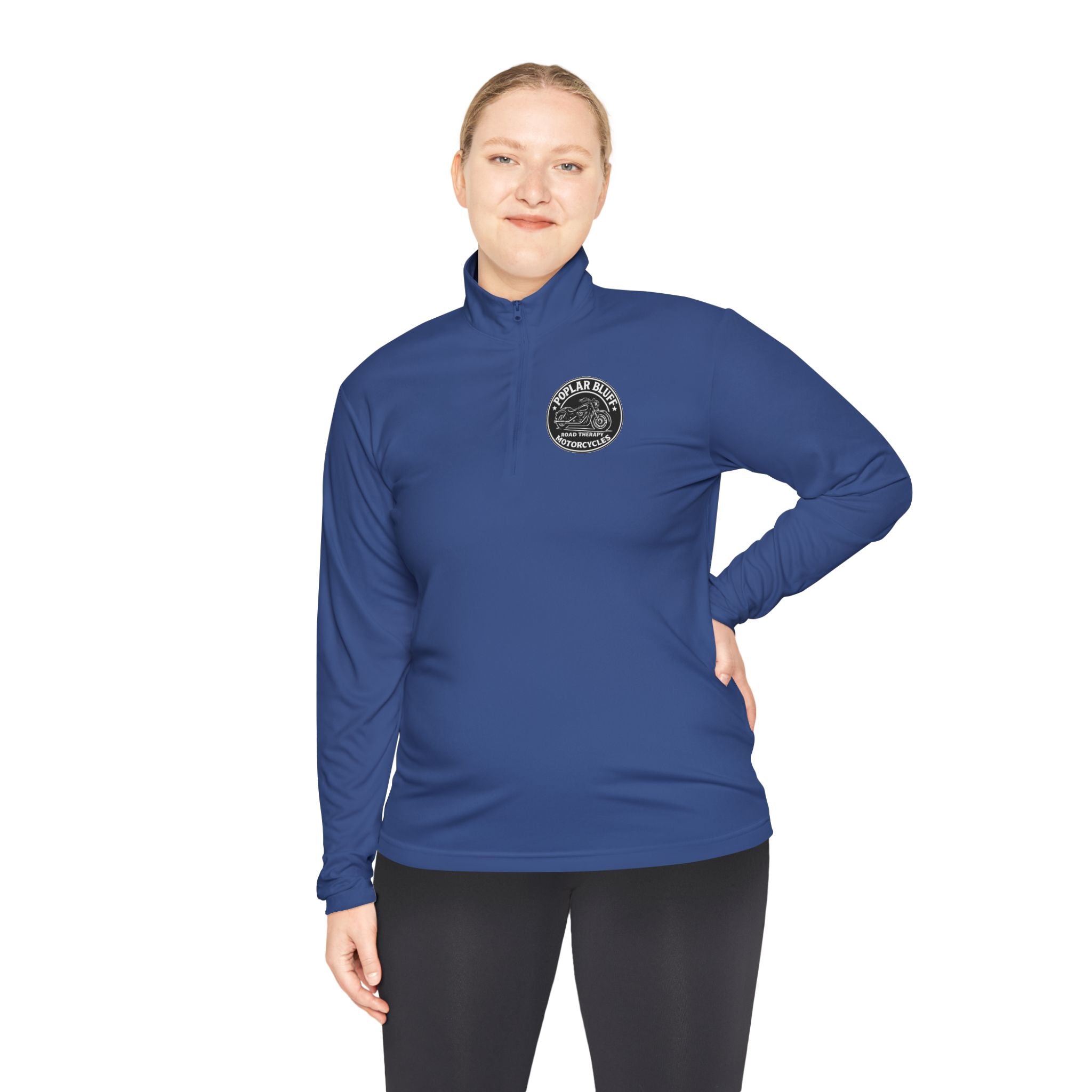 Quarter-Zip Pullover — Poplar Bluff Motorcycles 'Road Therapy' Logo