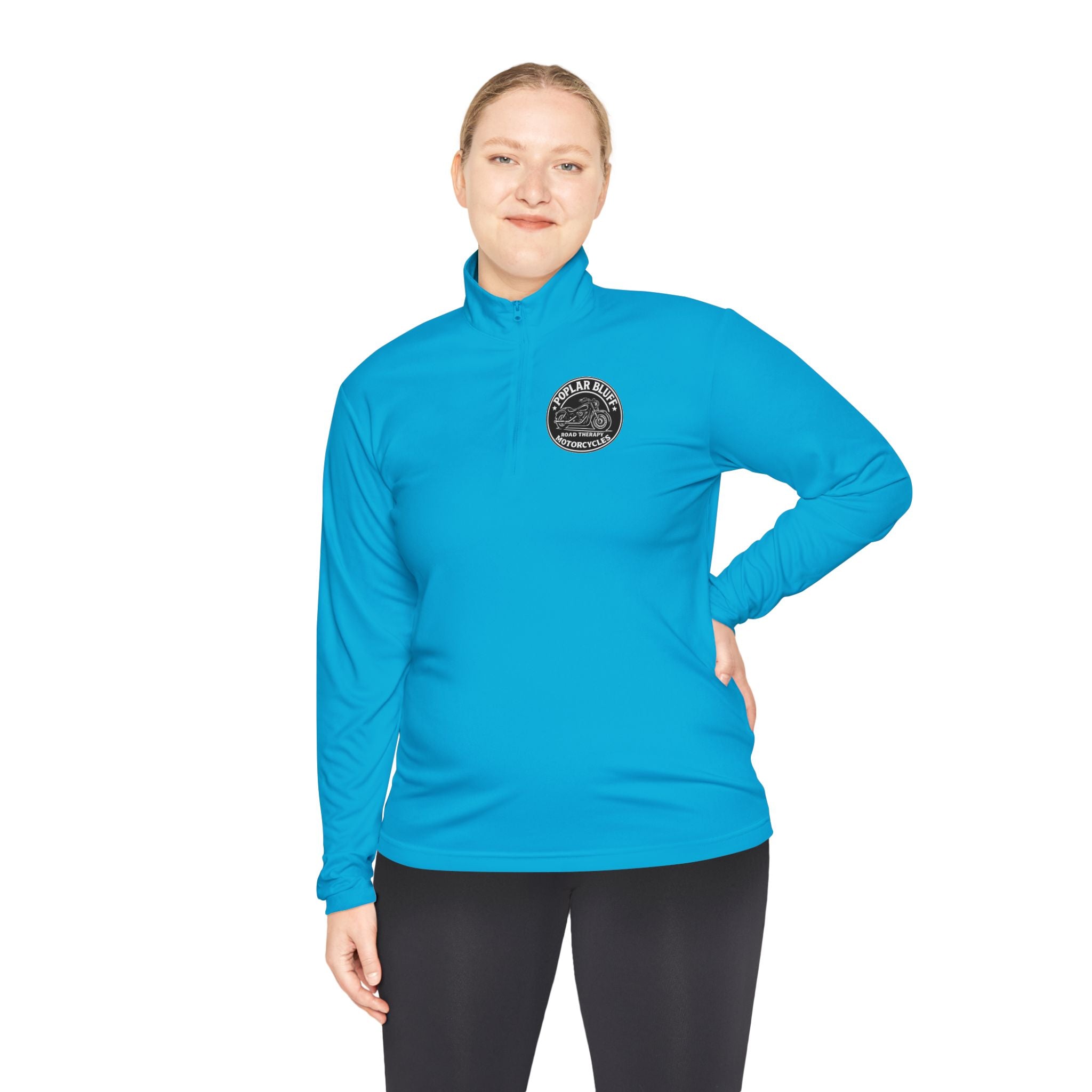 Quarter-Zip Pullover — Poplar Bluff Motorcycles 'Road Therapy' Logo