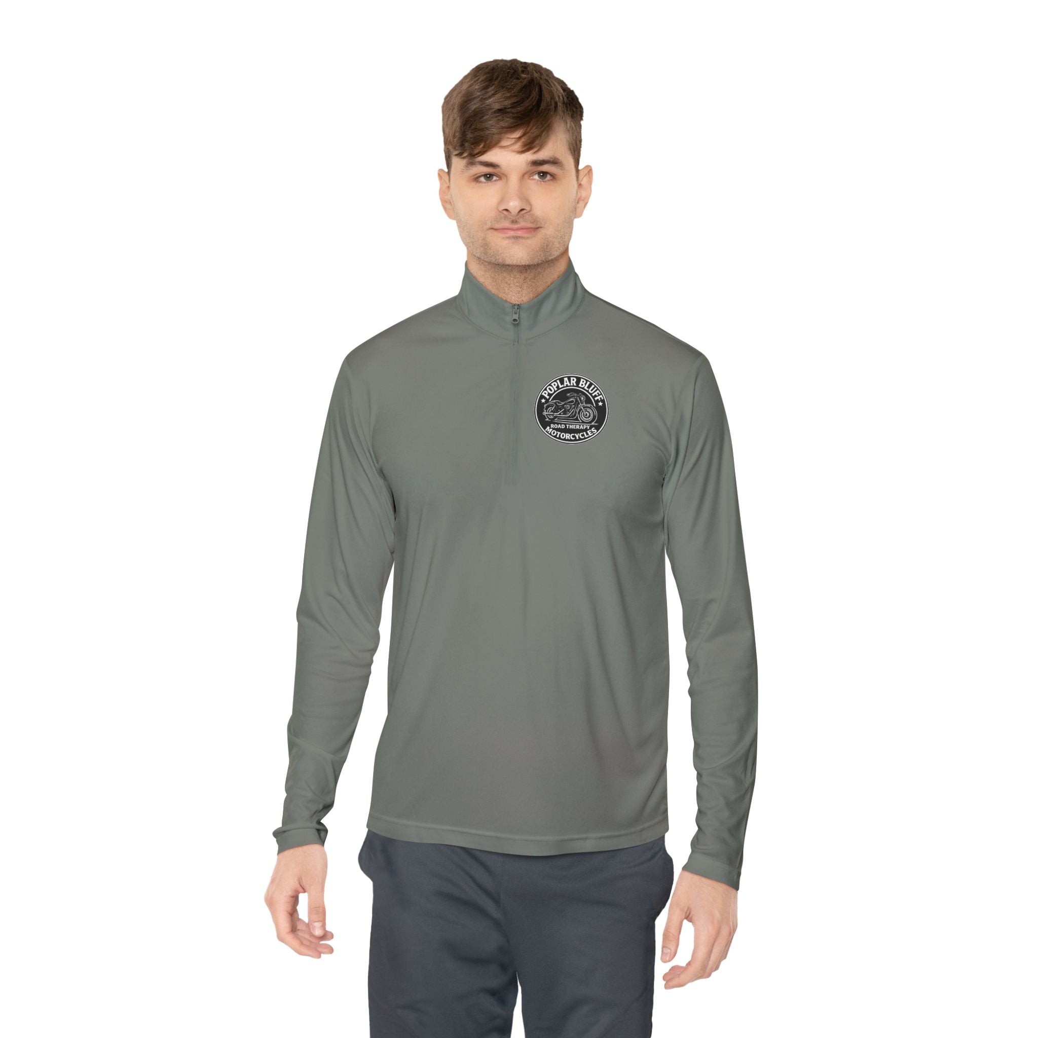 Quarter-Zip Pullover — Poplar Bluff Motorcycles 'Road Therapy' Logo
