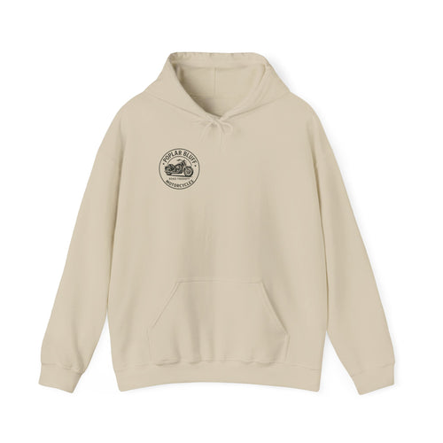 Motorcycle Hoodie — "Road Therapy" Poplar Bluff Vintage Bike Pullover