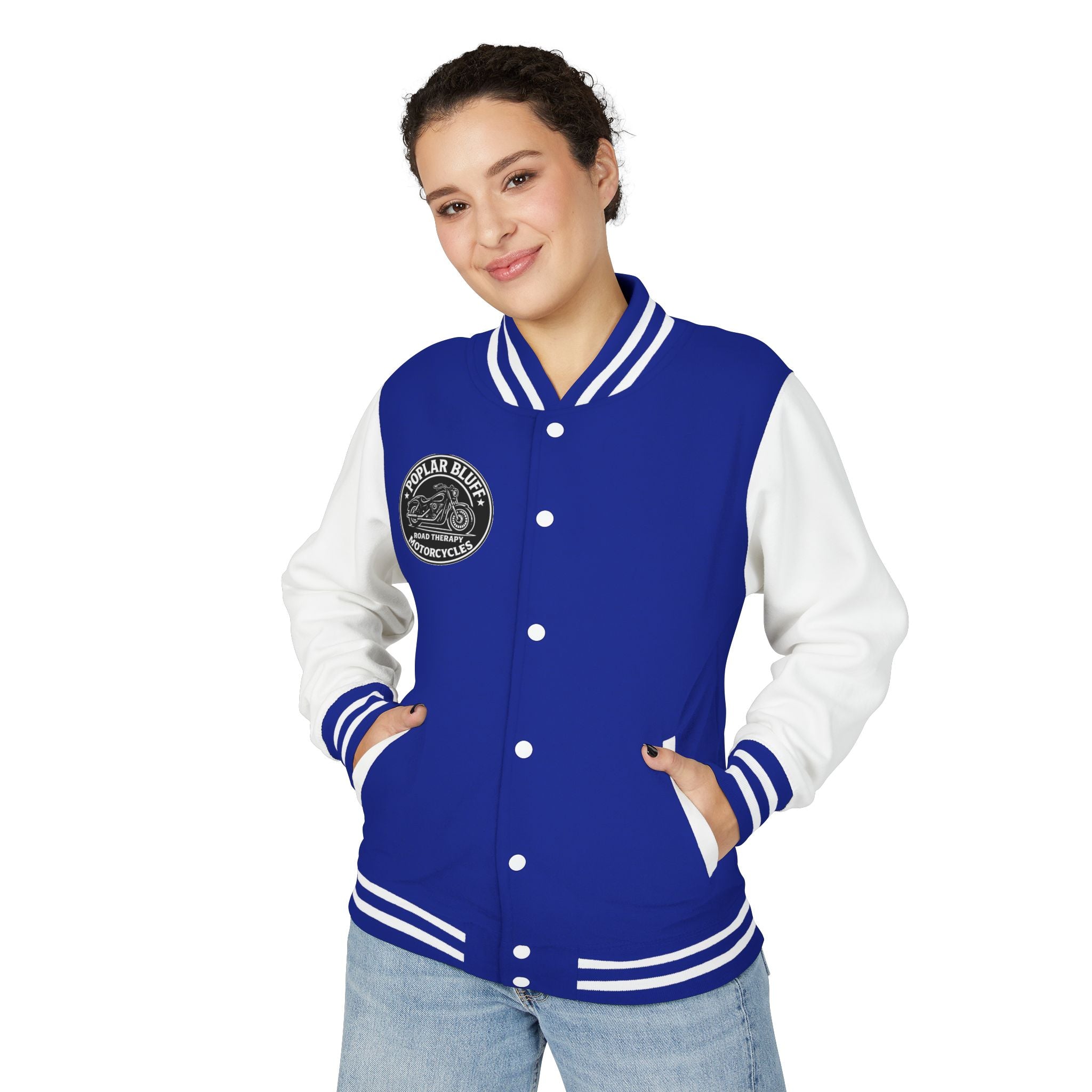 Letterman Jacket — Poplar Bluff Motorcycles Retro Patch