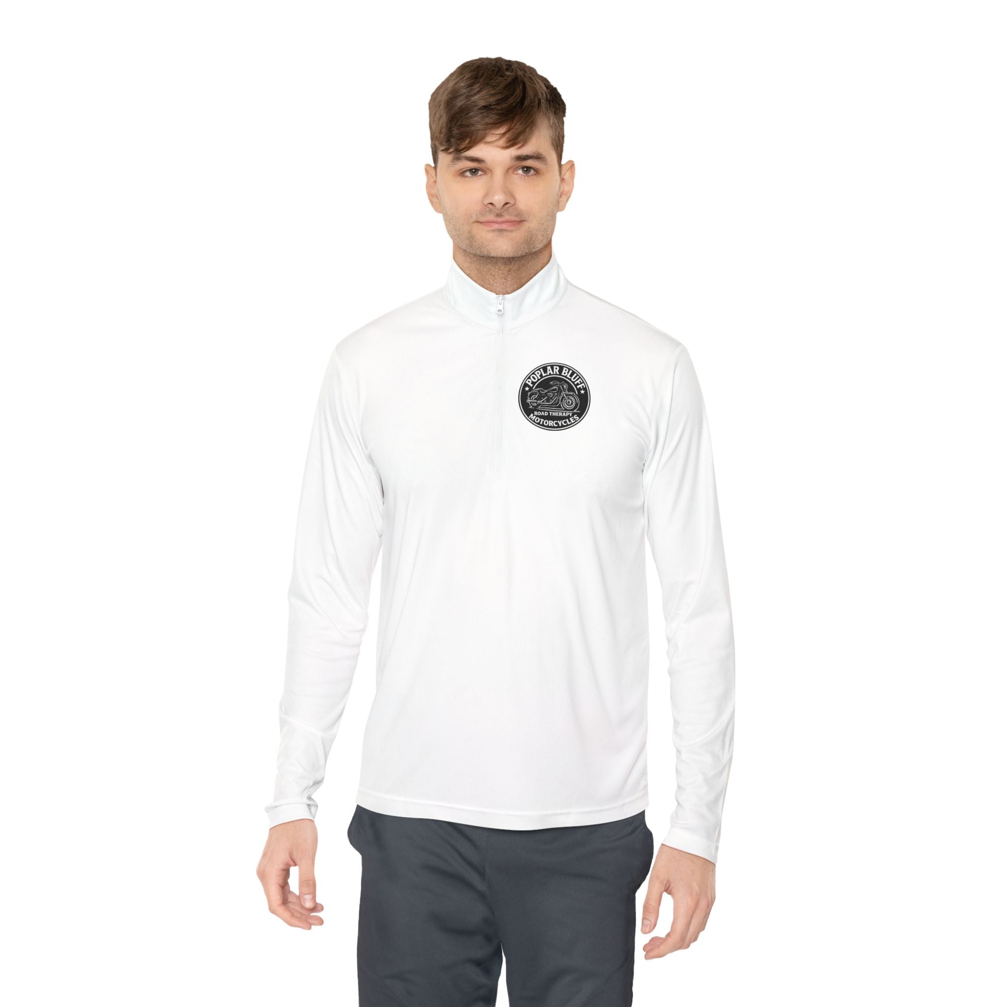 Quarter-Zip Pullover — Poplar Bluff Motorcycles 'Road Therapy' Logo