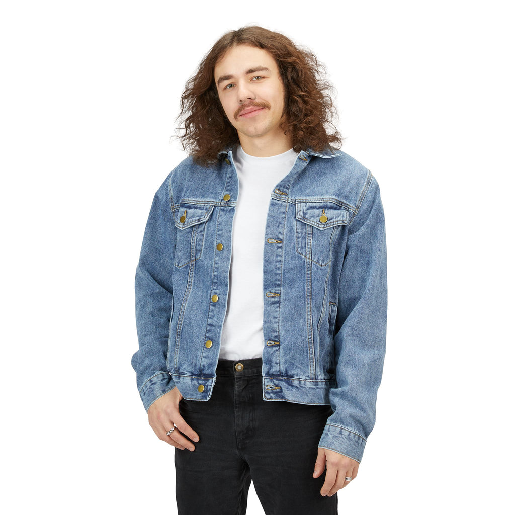 Denim Jacket — Poplar Bluff Motorcycles Vintage Biker Logo Back