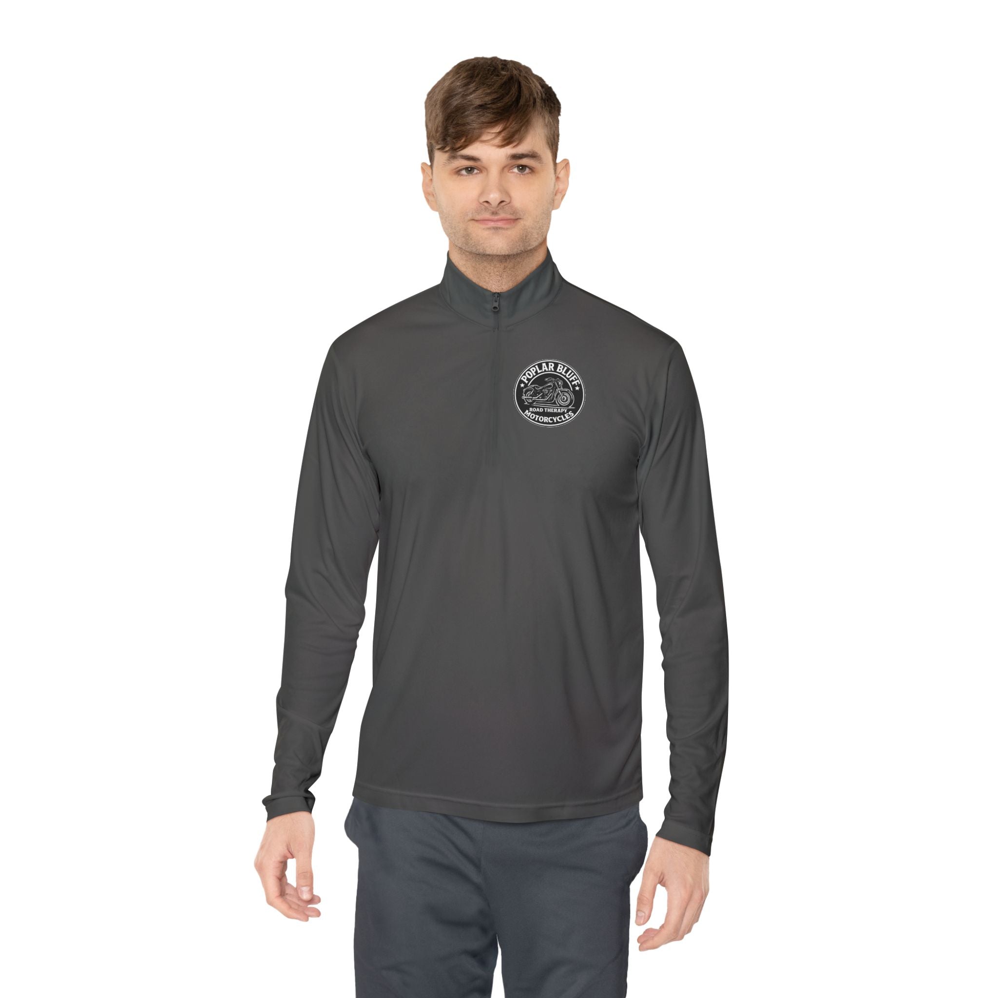 Quarter-Zip Pullover — Poplar Bluff Motorcycles 'Road Therapy' Logo