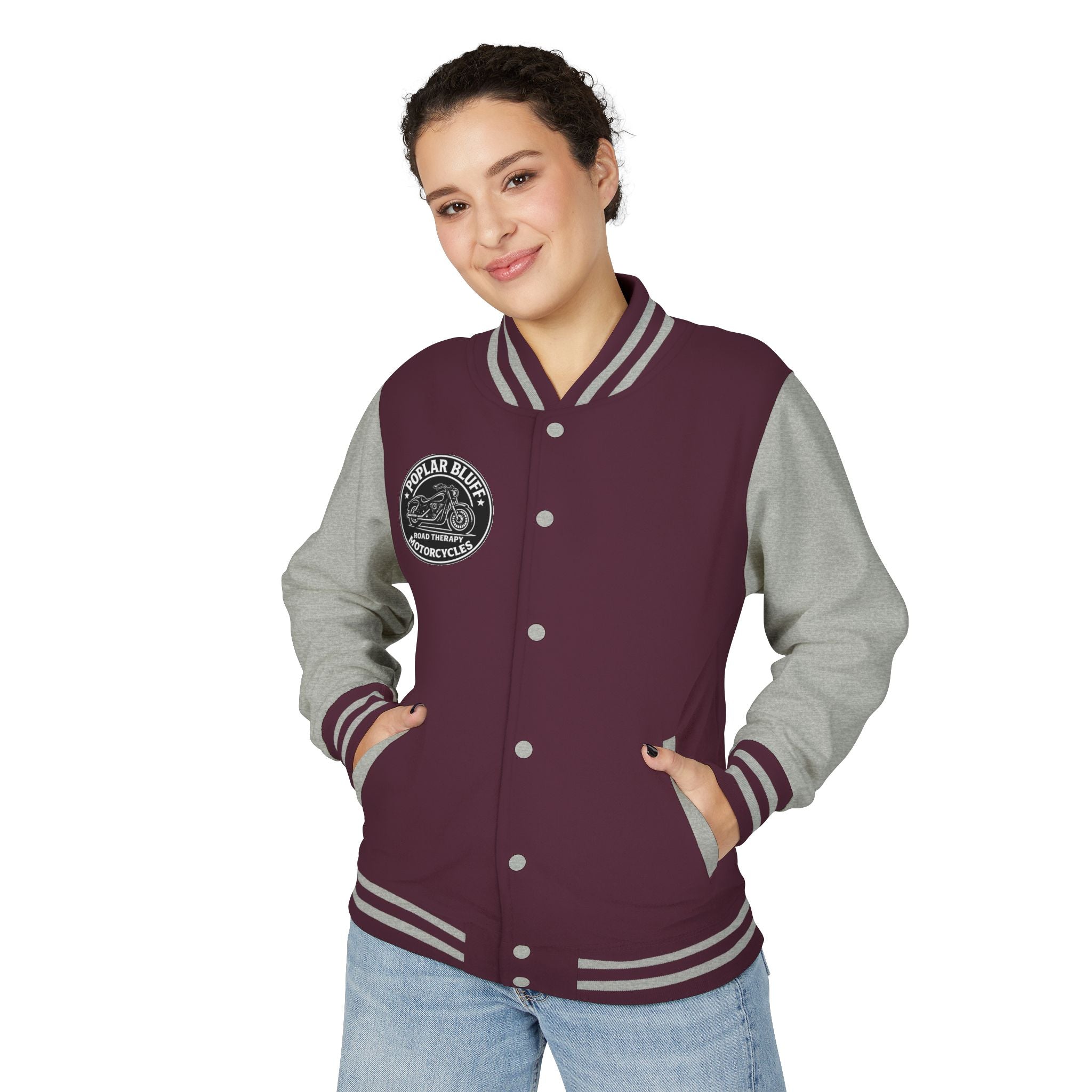 Letterman Jacket — Poplar Bluff Motorcycles Retro Patch